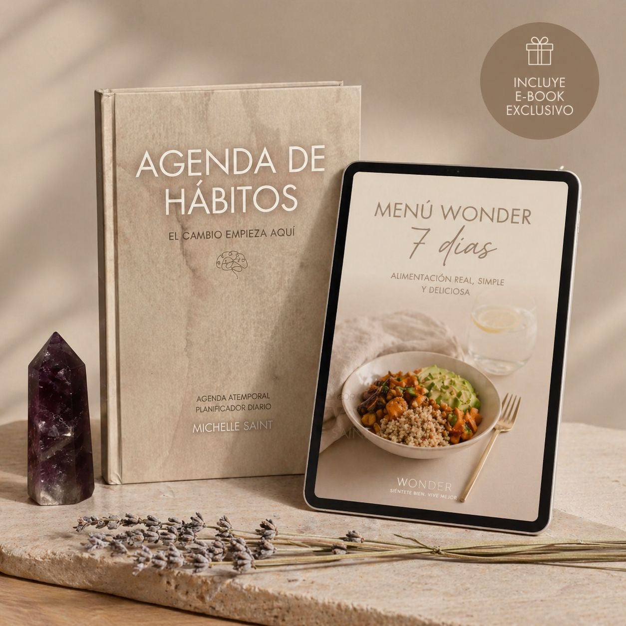 Agenda de Hábitos Física + EBOOK Menú 7 Días Saludables: PIERDE 1-3kg en una Semana.