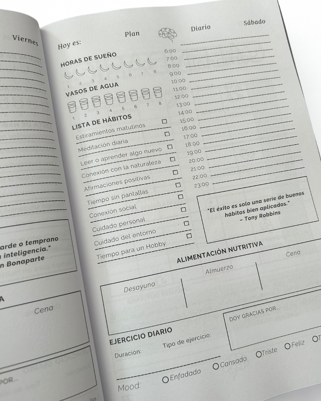 Agenda de Hábitos Física + EBOOK Menú 7 Días Saludables: PIERDE 1-3kg en una Semana.